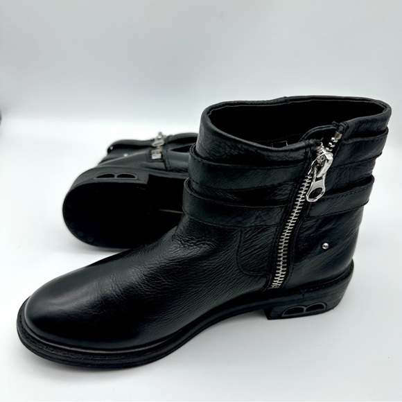 Dolce Vita Kiera Leather Moto Ankle Riding Bootie Black - Picture 9 of 12